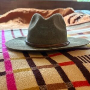 Anthropologie Olive Green Fedora Hat
